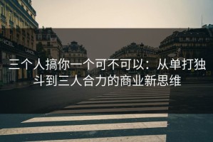 三个人搞你一个可不可以：从单打独斗到三人合力的商业新思维