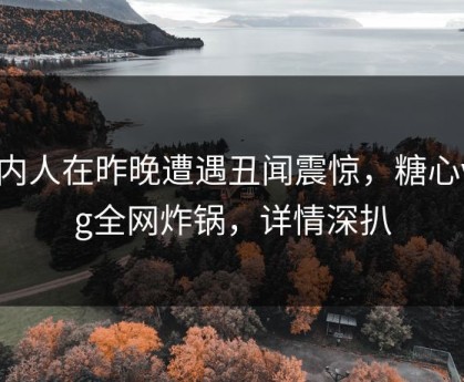圈内人在昨晚遭遇丑闻震惊，糖心vlog全网炸锅，详情深扒