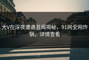 大V在深夜遭遇丑闻揭秘，91网全网炸锅，详情查看