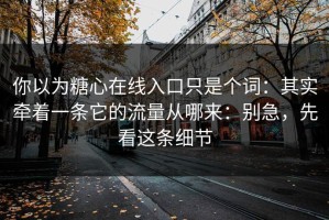 你以为糖心在线入口只是个词：其实牵着一条它的流量从哪来：别急，先看这条细节