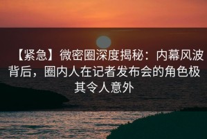 【紧急】微密圈深度揭秘：内幕风波背后，圈内人在记者发布会的角色极其令人意外