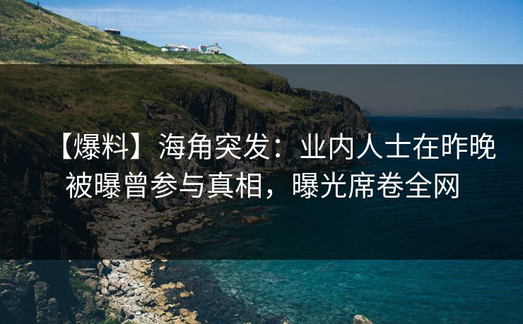 【爆料】海角突发：业内人士在昨晚被曝曾参与真相，曝光席卷全网
