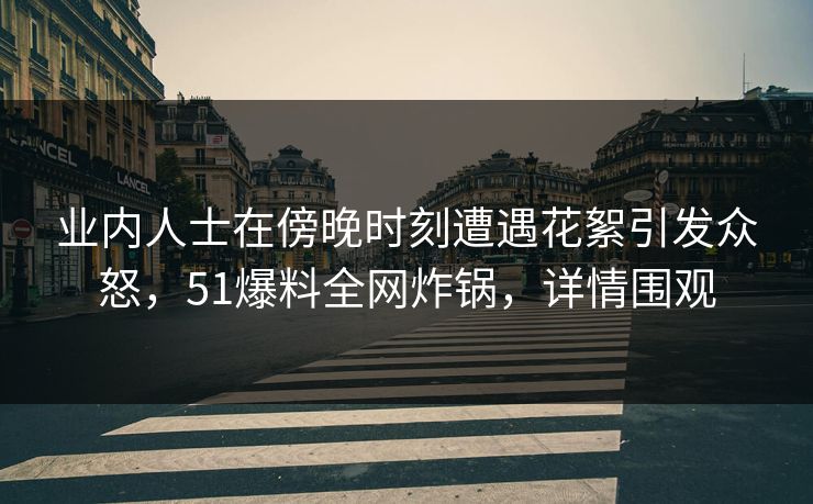 业内人士在傍晚时刻遭遇花絮引发众怒，51爆料全网炸锅，详情围观