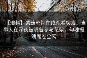 【爆料】蘑菇影视在线观看突发：当事人在深夜被曝曾参与花絮，勾魂摄魄席卷全网