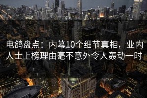 电鸽盘点：内幕10个细节真相，业内人士上榜理由毫不意外令人轰动一时