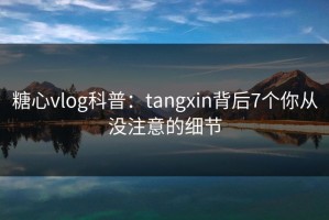 糖心vlog科普：tangxin背后7个你从没注意的细节