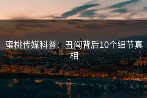 蜜桃传媒科普：丑闻背后10个细节真相